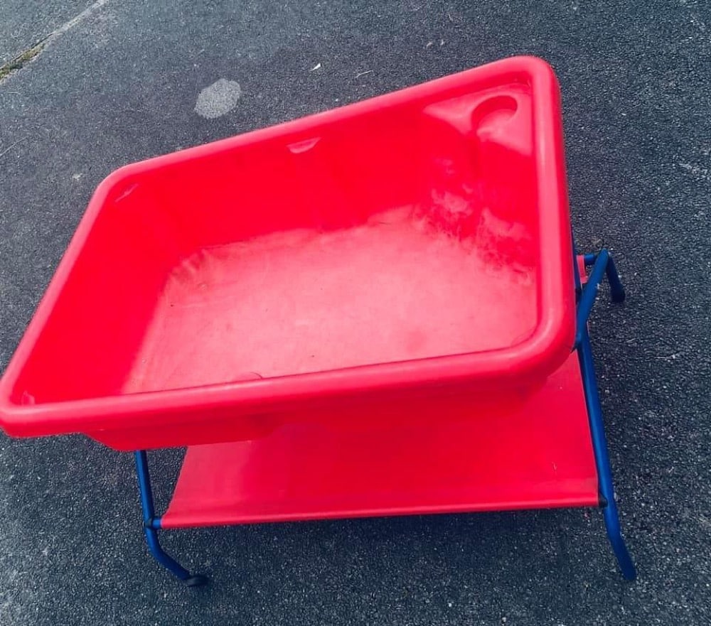 Red Sand and Water Tray and Stand