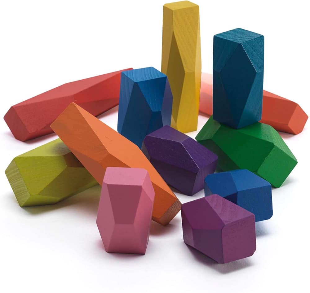Geoblocks - 12 Piece Wooden Rainbow Geoblock Gems (Little Stars) * 3