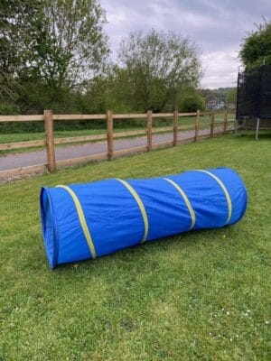 Pop Up Play Tunnel - Blue & Yellow Piping