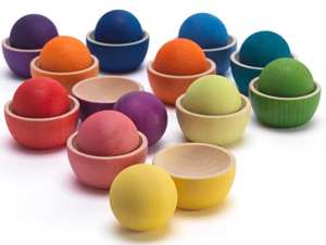 Rainbow Balls and Cups - 12 Piece Sorting and Stacking - Little Star Toys