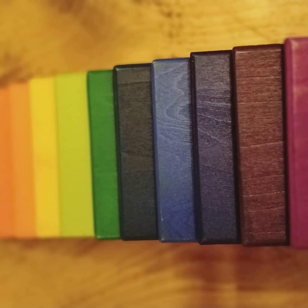 Rainbow Building Boards - 11 Piece Wooden Rectangles - Little Star Toys * 3 - Image 2