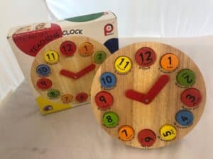 Wooden Teaching Clock Puzzle - Pin Toys *2