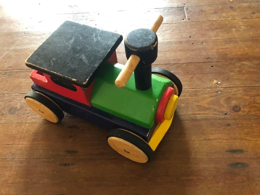 Ride On Wooden Train Toy