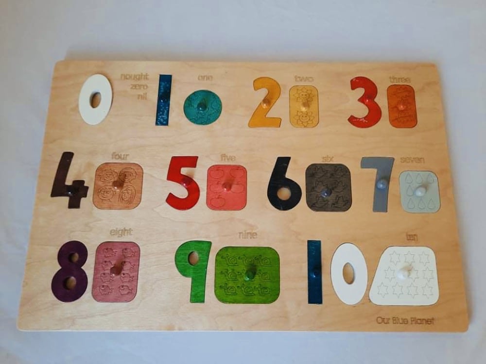 Learn to Count Hand-Cut George Luck Wooden Puzzle