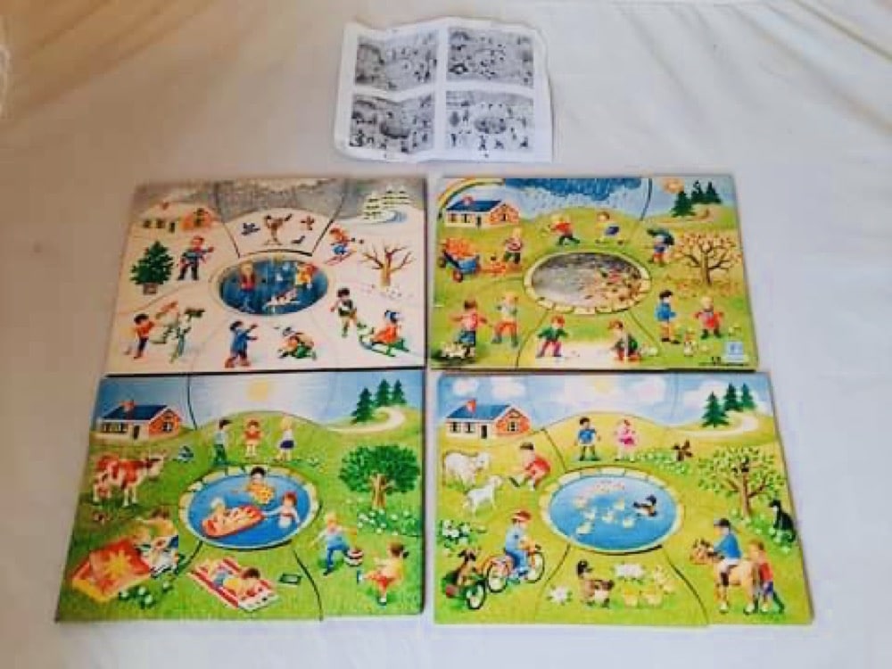 Set of 4 Seasons Puzzles - Winter - Spring - Summer - Autumn 