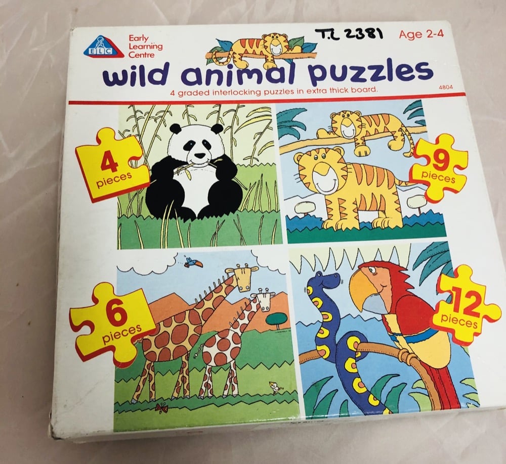 Wild Animal Set of 4 Puzzles - 4, 6, 9 & 12