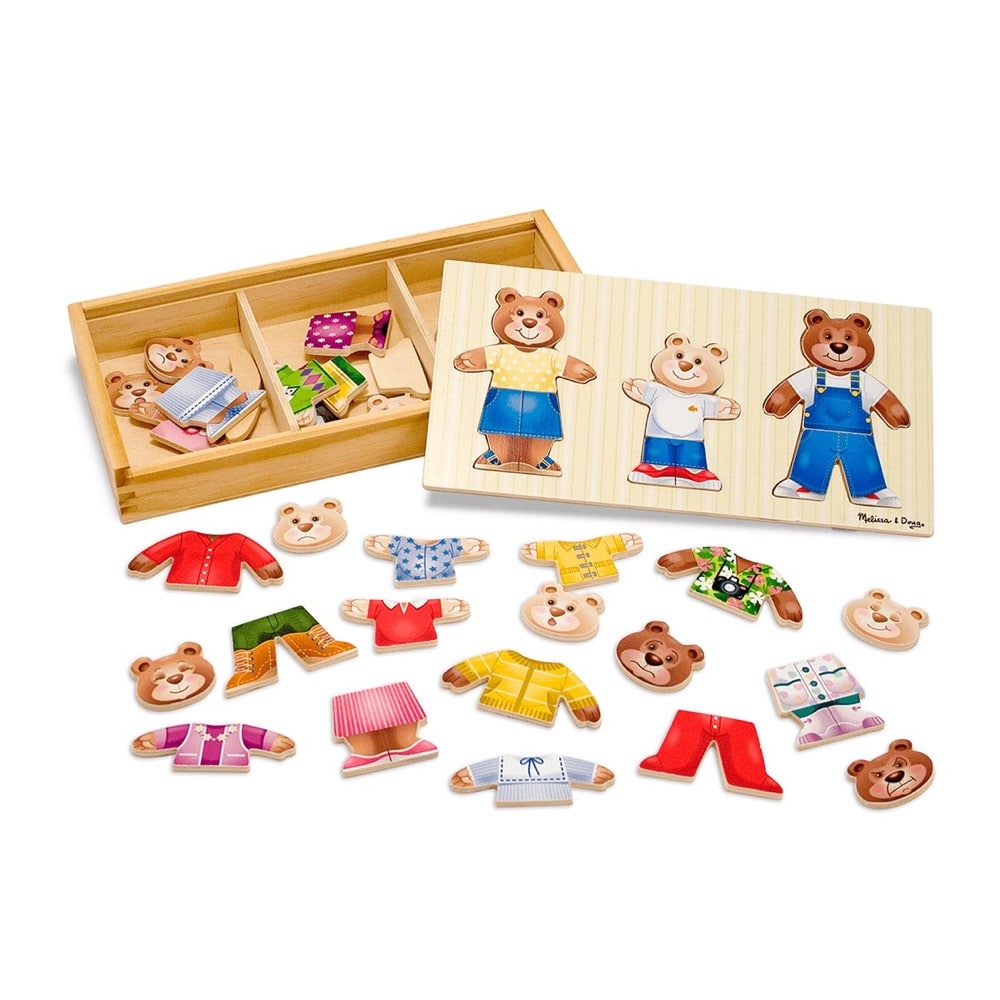 Melissa & Doug Wooden Bear Family Dress-Up Puzzle