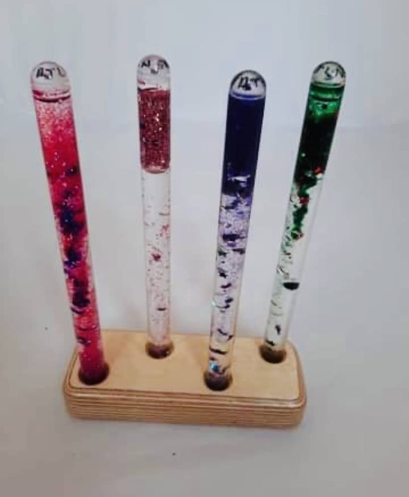 Tocki Hardwood 4 Hole Stand with Glitter 4 * Tubes