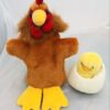 Plush Cockerel  Hand Puppet & Hatching Chick Finger Puppet