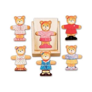 Dress Up Mr Bear & Mrs Wooden Bear Dress-Up Puzzle - Image 3
