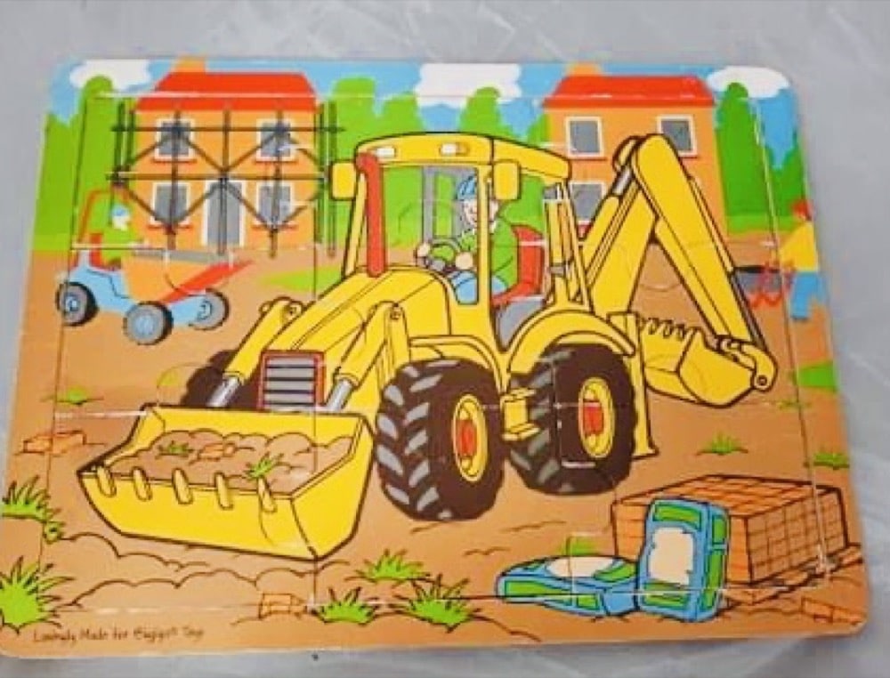 Wooden Digger Tray Puzzle - 9 Pieces - Bigjigs
