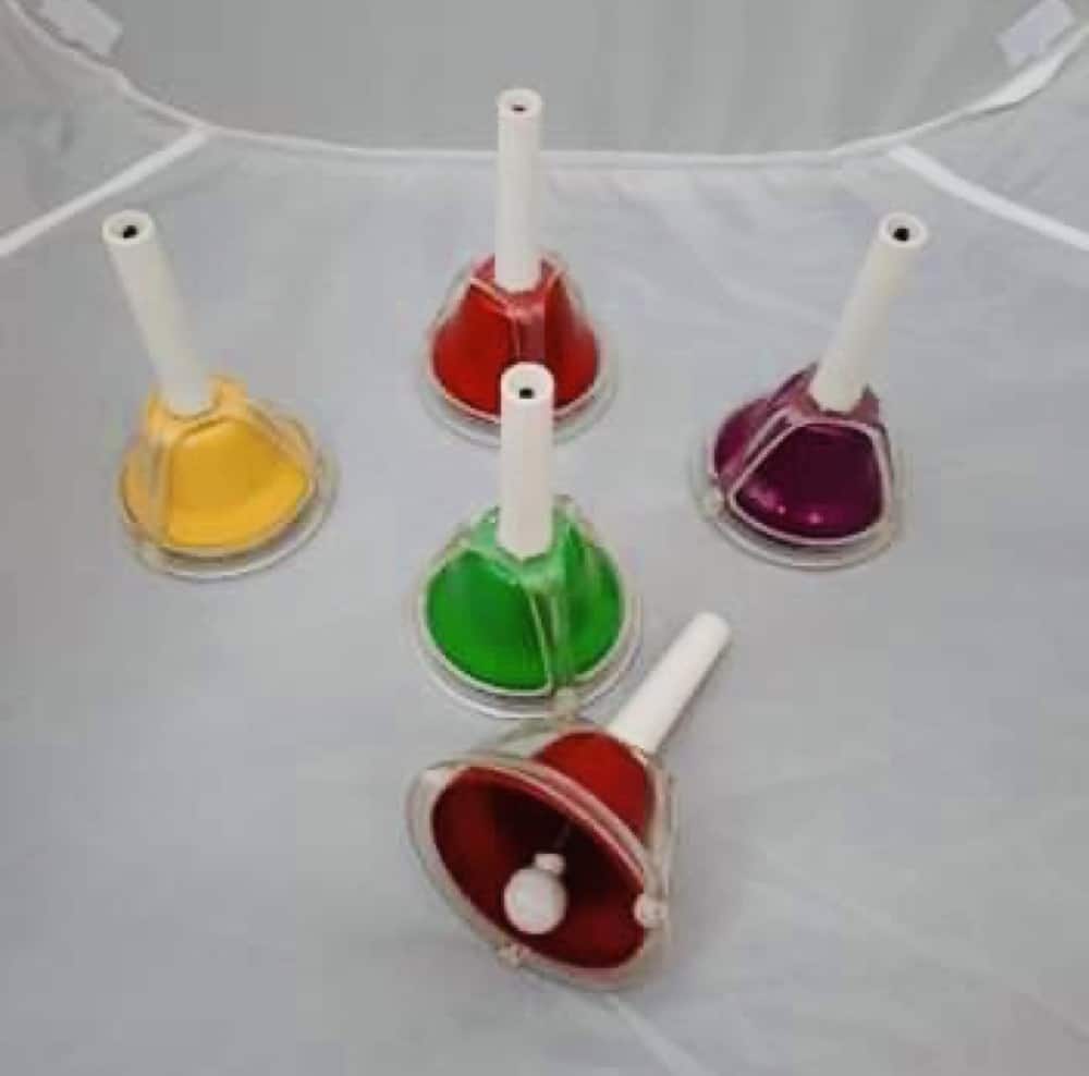 Percussion Workshop Coloured Combi Hand Bells (Set of 5 Bells)